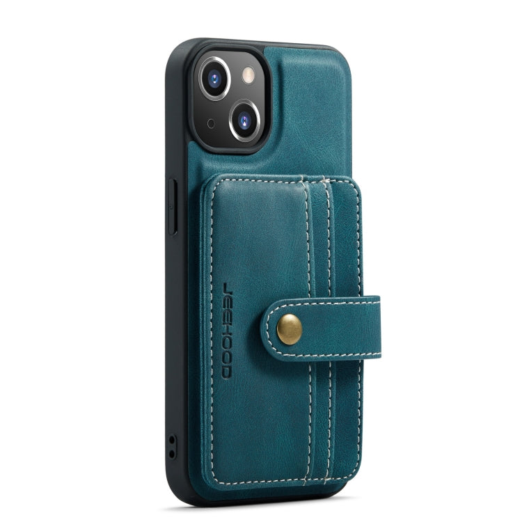 JEEHOOD Estuche protector magnético PU + TPU con cepillo antirrobo con ranura para tarjeta, For iPhone 13 mini, For iPhone 13, For iPhone 13 Pro, For iPhone 13 Pro Max