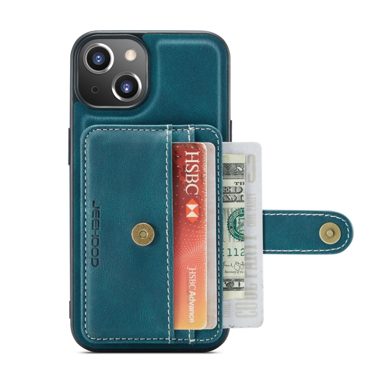 JEEHOOD Estuche protector magnético PU + TPU con cepillo antirrobo con ranura para tarjeta, For iPhone 13 mini, For iPhone 13, For iPhone 13 Pro, For iPhone 13 Pro Max
