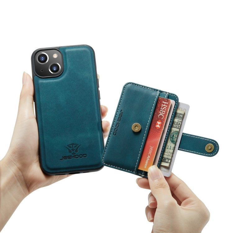 JEEHOOD Estuche protector magnético PU + TPU con cepillo antirrobo con ranura para tarjeta, For iPhone 13 mini, For iPhone 13, For iPhone 13 Pro, For iPhone 13 Pro Max