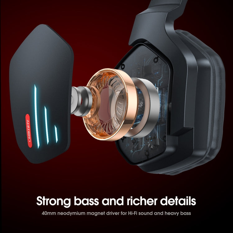 ONIKUMA B60 Bluetooth 5.0 Auriculares inalámbricos Bluetooth para juegos de graves fuertes ajustables con micrófono