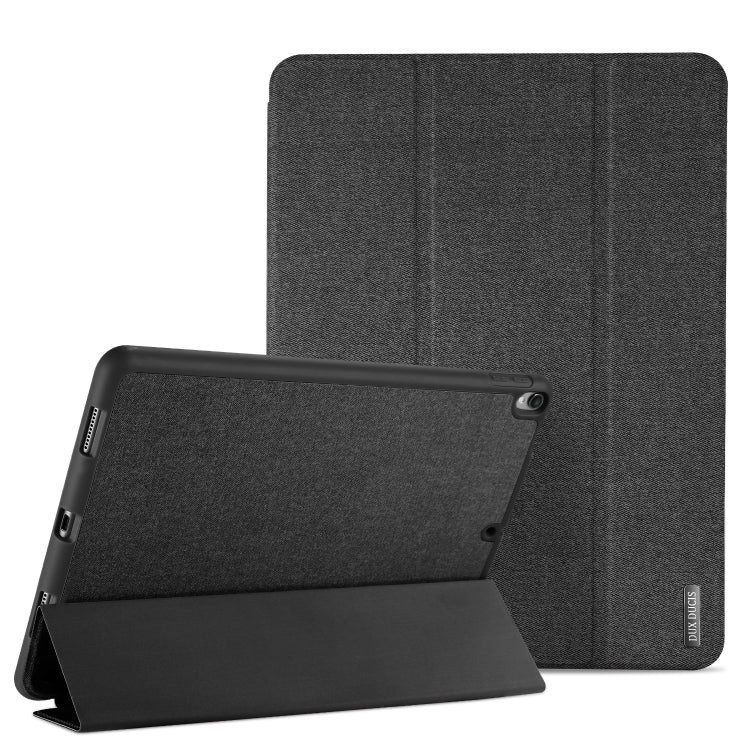 DUX DUCIS Domo Series Funda de tableta de cuero TPU + PU con tapa horizontal magnética con tres soportes plegables y ranura para bolígrafo, For iPad Pro 12.9 inch 2017