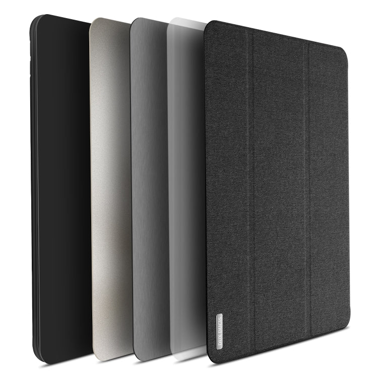 DUX DUCIS Domo Series Funda de tableta de cuero TPU + PU con tapa horizontal magnética con tres soportes plegables y ranura para bolígrafo, For iPad Pro 12.9 inch 2017