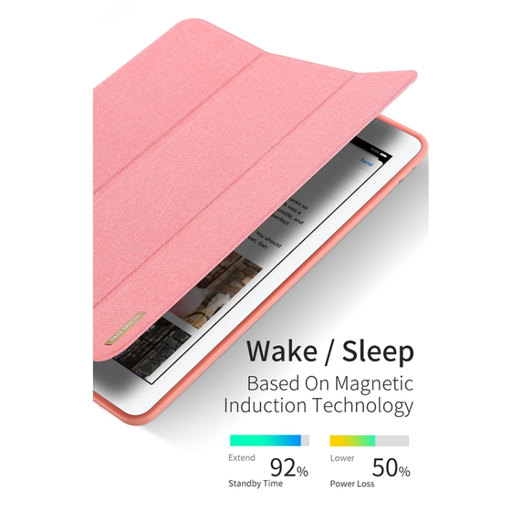 DUX DUCIS Domo Series Funda de tableta de cuero TPU + PU con tapa horizontal magnética con tres soportes plegables y ranura para bolígrafo, For iPad Pro 12.9 inch 2017