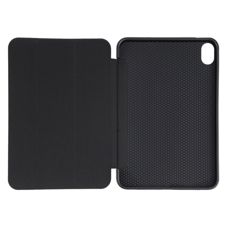 Estuche de cuero para tableta con tapa horizontal a prueba de golpes GEBEI con soporte de tres pliegues, For iPad mini 2024 / mini 6