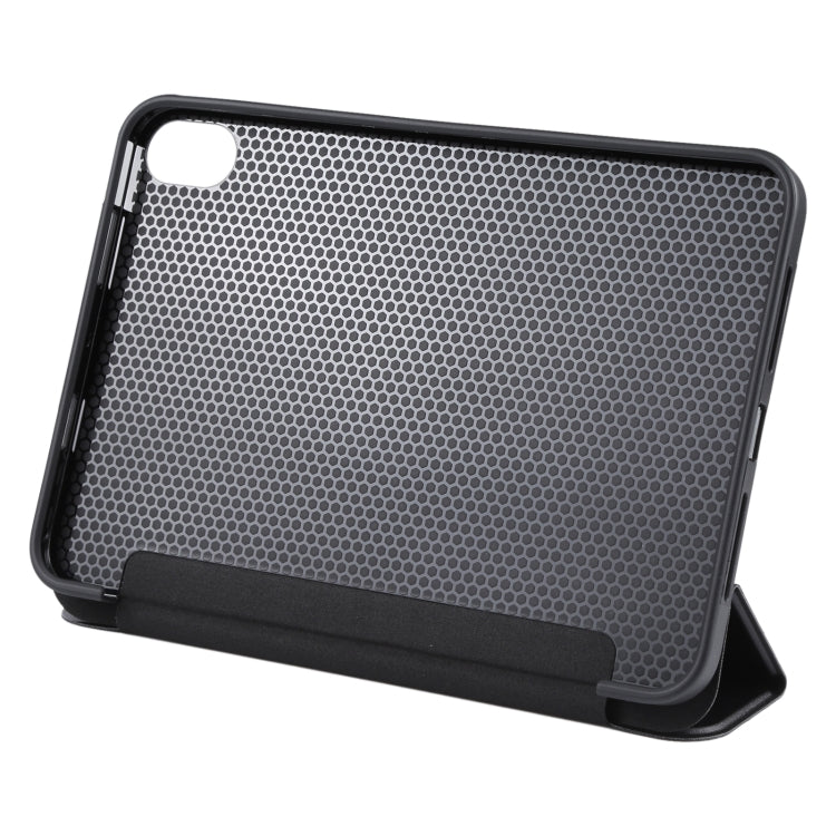 Estuche de cuero para tableta con tapa horizontal a prueba de golpes GEBEI con soporte de tres pliegues, For iPad mini 2024 / mini 6