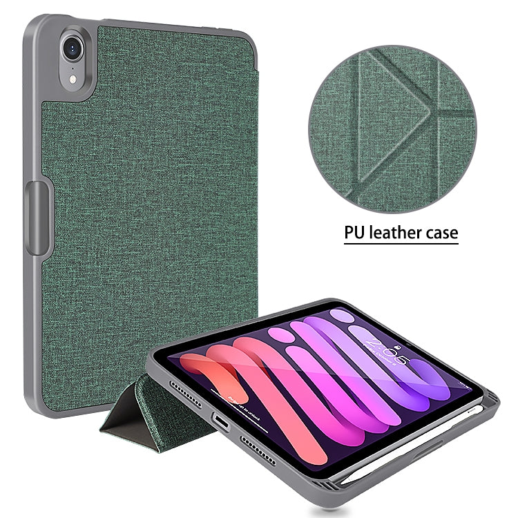 Mutural Transformers Series Estuche de cuero para tableta con tapa horizontal con soporte y función de suspensión / activación, For iPad mini 6 / mini 2024