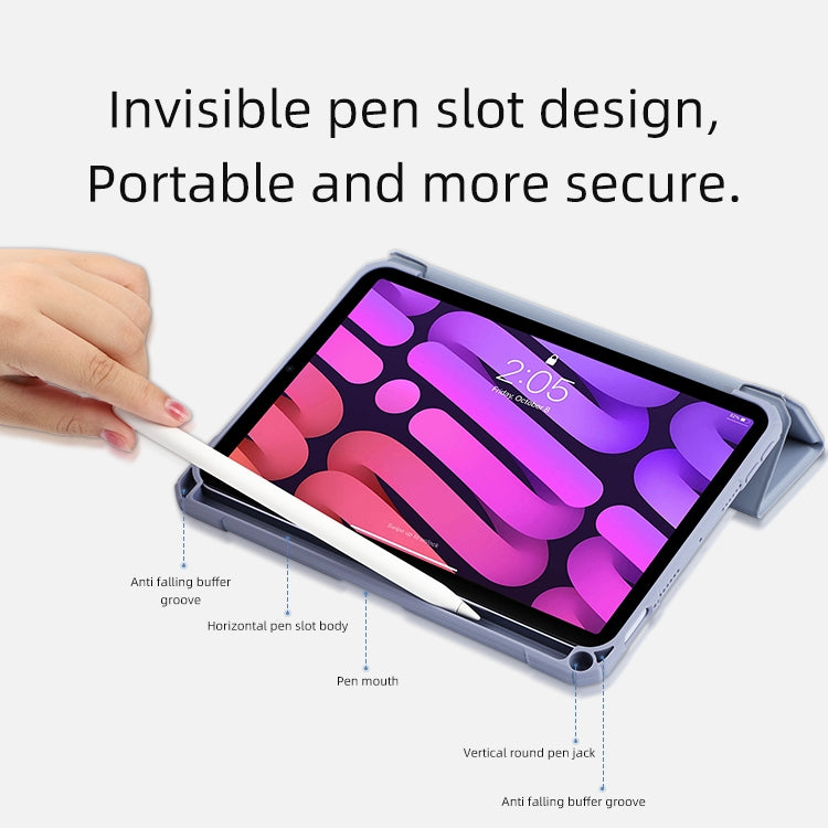 Estuche de cuero para tableta con tapa horizontal de la serie Mutural Pinyue con soporte y ranura para bolígrafo y función de suspensión / activación, For iPad mini 6 / mini 2024