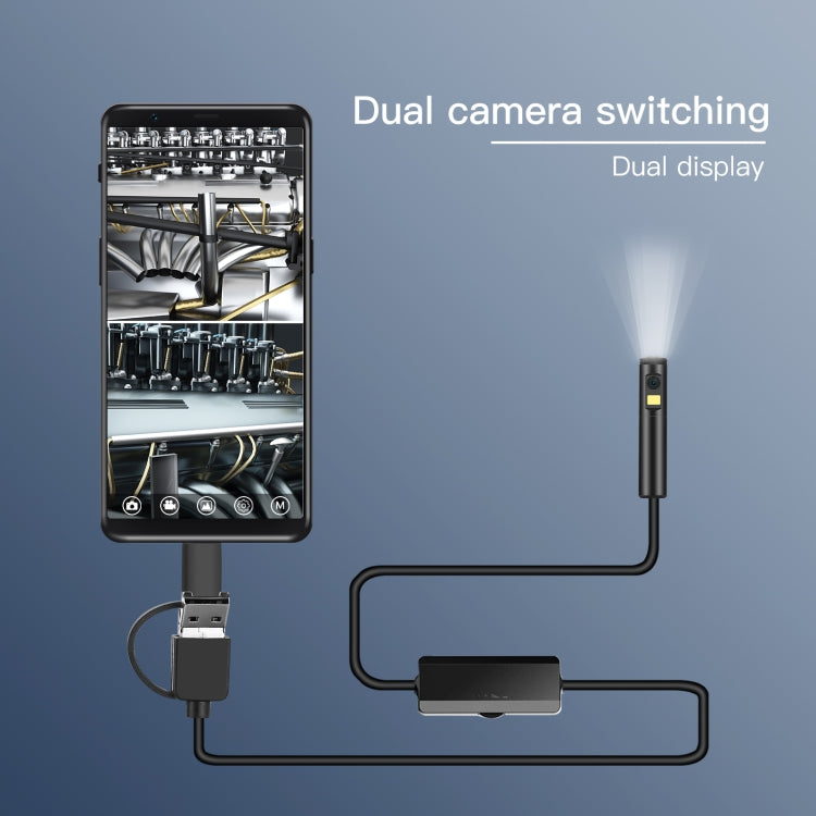 AN100 3 en 1 IP68 a prueba de agua USB-C / Type-C + Micro USB + USB Cámaras duales Endoscopio didital industrial con 9 LED, compatible con el sistema Android, diámetro de la lente: 5,5 mm, 1m Soft Cable, 2m Soft Cable, 3.5m Soft Cable, 5m Soft Cable   ...