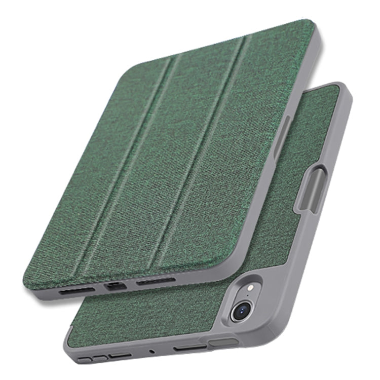 Funda de cuero para tableta con tapa horizontal y textura de patrón de tela de la serie Mutural YASHI, For iPad mini 6 / mini 2024, For iPad mini 6