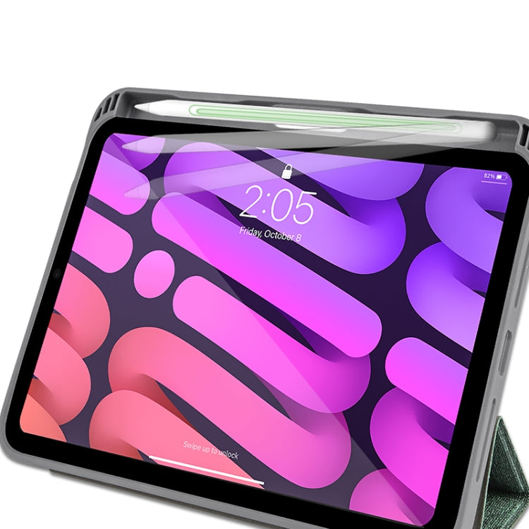 Funda de cuero para tableta con tapa horizontal y textura de patrón de tela de la serie Mutural YASHI, For iPad mini 6 / mini 2024, For iPad mini 6