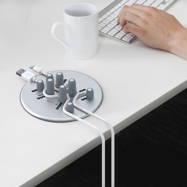 R-JUST BJ15 Aleación de aluminio Ajustable Magnético Multifunción Disco de datos Cable de almacenamiento Base fija Teléfono móvil Soporte para computadora portátil
