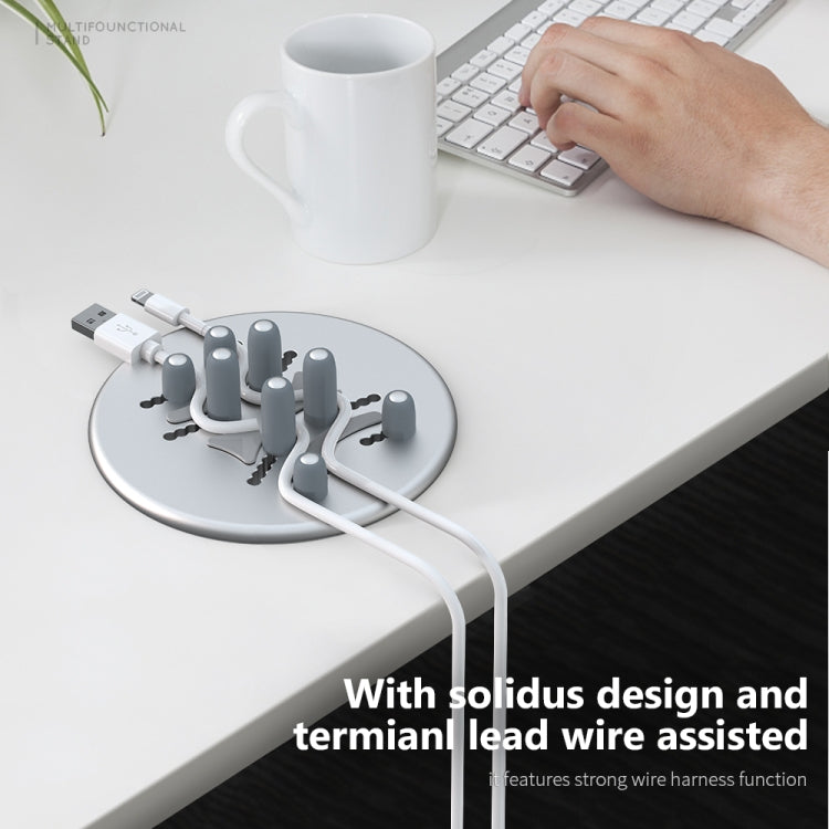 R-JUST BJ15 Aleación de aluminio Ajustable Magnético Multifunción Disco de datos Cable de almacenamiento Base fija Teléfono móvil Soporte para computadora portátil