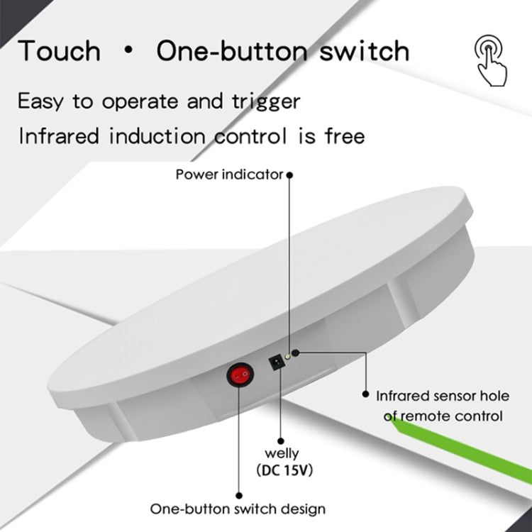 Tocadiscos giratorio eléctrico con Control remoto de 52cm, soporte de exhibición, accesorios de grabación de vídeo, tocadiscos, enchufe de alimentación, 52cm, Plug-in Power,US Plug, 52cm, Plug-in Power,EU Plug, 52cm, Plug-in Power,AU Plug              ...