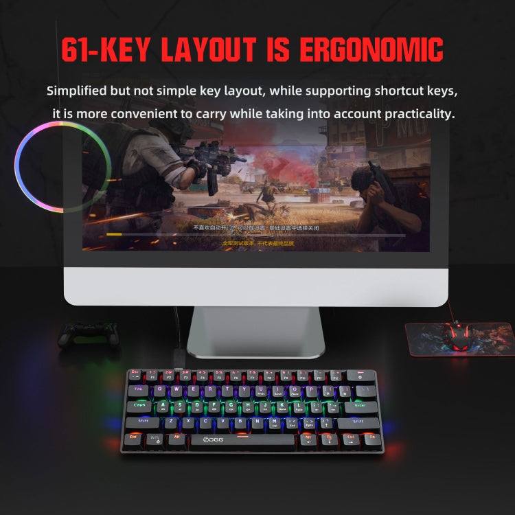HXSJ V900 61 Teclas Cool Lighting Effect Teclado con cable mecánico, Black Red, Black White, Black, White