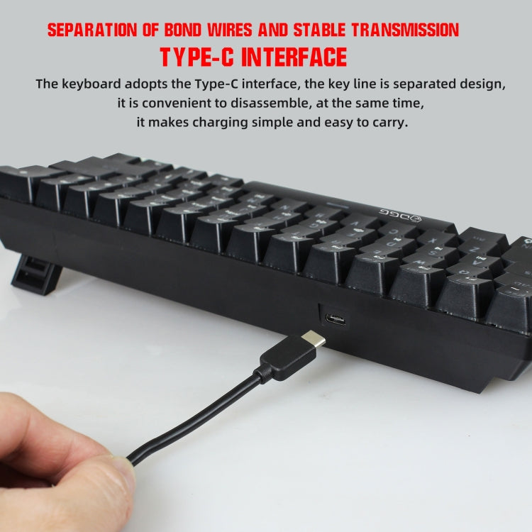 HXSJ V900 61 Teclas Cool Lighting Effect Teclado con cable mecánico, Black Red, Black White, Black, White