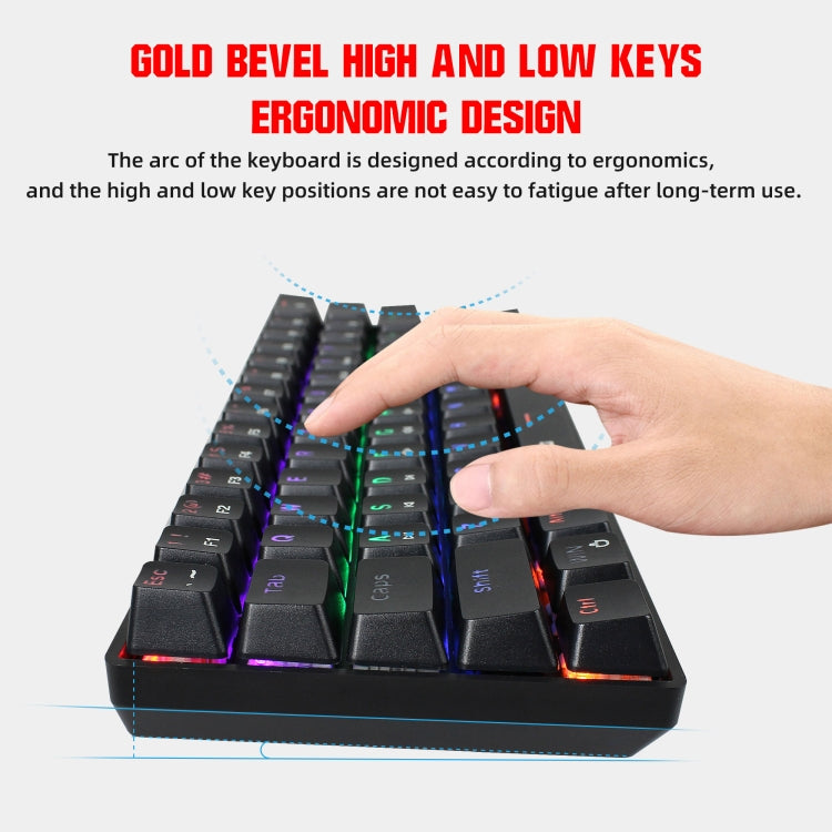 HXSJ V900 61 Teclas Cool Lighting Effect Teclado con cable mecánico, Black Red, Black White, Black, White