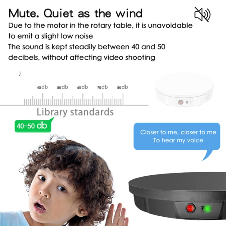 Tocadiscos giratorio eléctrico con Control remoto de 52cm, soporte de exhibición, accesorios de grabación de vídeo, plato giratorio, potencia de carga, 52cm, Charging Power,US Plug, 52cm, Charging Power,EU Plug, 52cm, Charging Power,AU Plug            ...