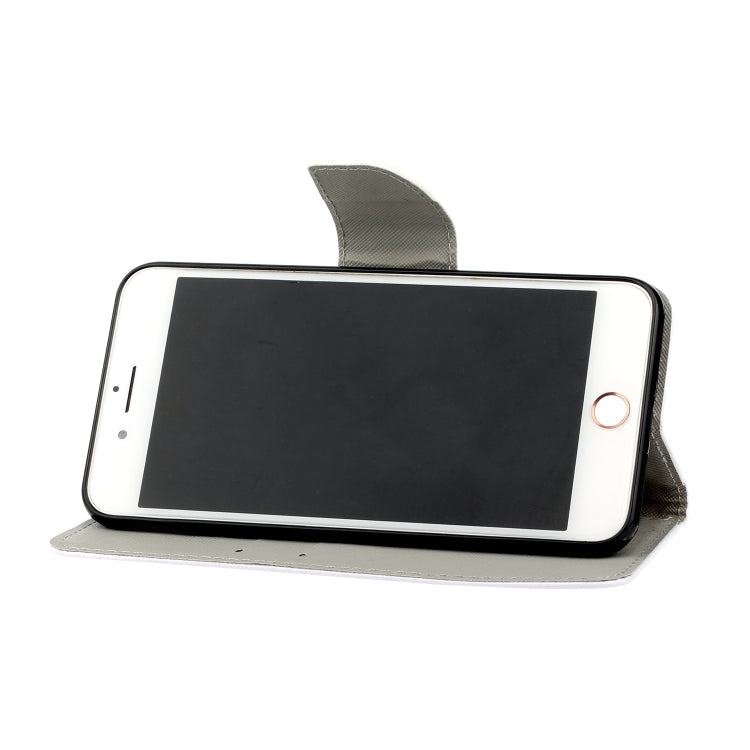 Estuche de cuero de PU con tapa horizontal de dibujo en color 3D con soporte y ranuras para tarjetas y billetera, For iPhone SE 2022 / SE 2020 / 8 / 7