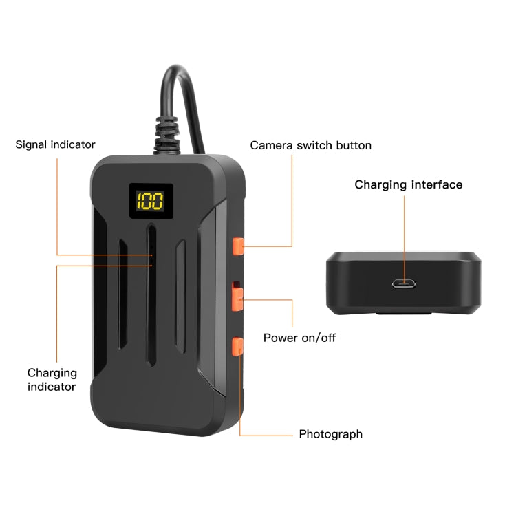 F300 5.5mm IP68 Watweproof HD Cámaras duales Endoscopio digital, 2m Hard Cable, 5m Hard Cable, 10m Hard Cable
