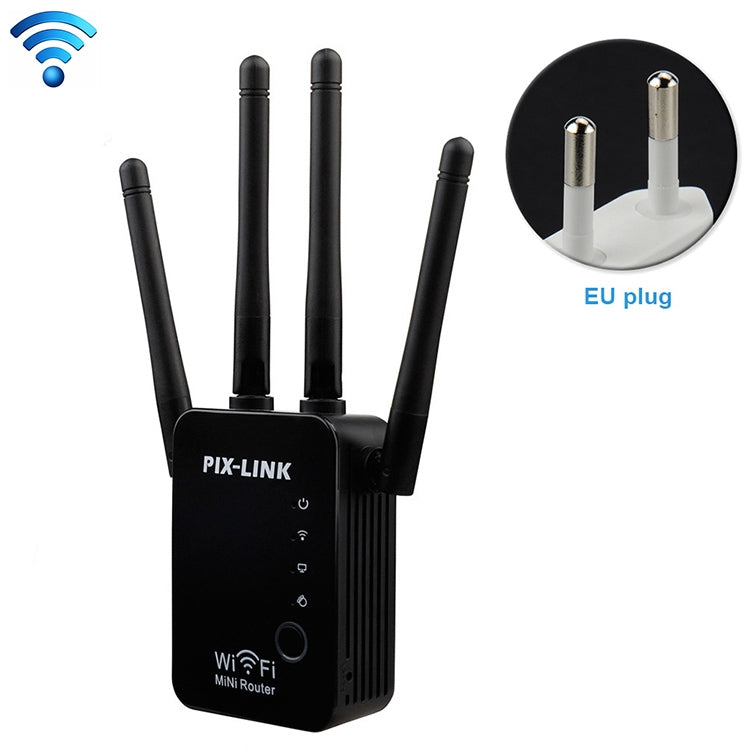 Repetidor de enrutador WiFi inteligente inalámbrico con 4 antenas WiFi, EU Plug Black, EU Plug White, UK Plug Black, UK Plug White, US Plug Black, US Plug White