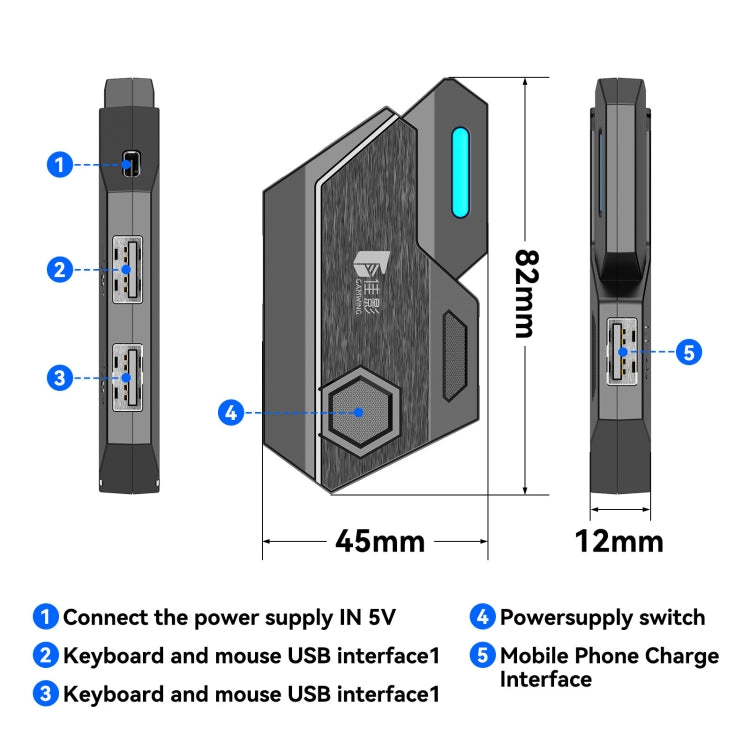 GAMWING MixSE Bluetooth 5.0 teclado ratón convertidor juego de disparos herramienta auxiliar, Mix SE1