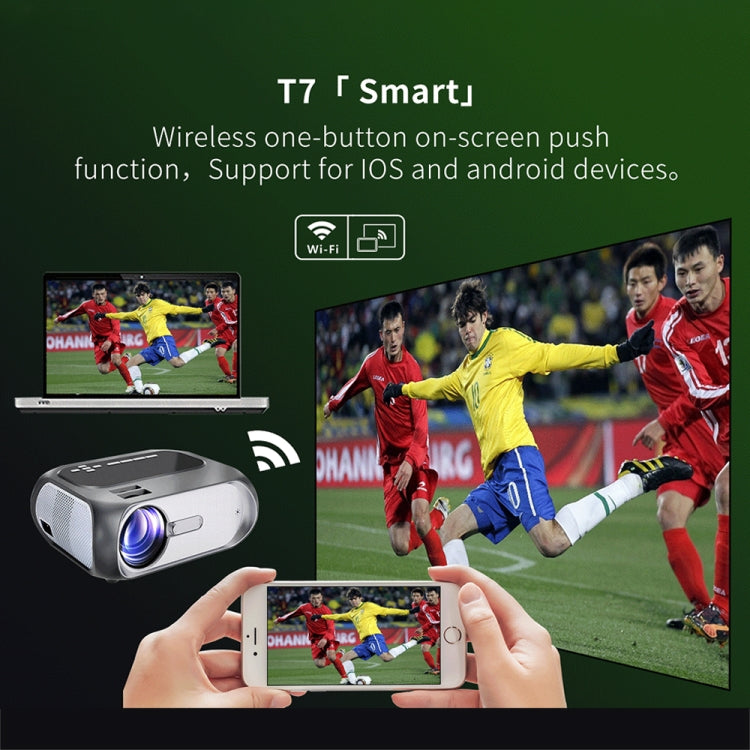 T7 1920x1080P 200 ANSI Portable Home Theater LED HD Proyector digital, misma versión de pantalla,, Same Screen Version, EU Plug, Same Screen Version, UK Plug, Same Screen Version, AU Plug