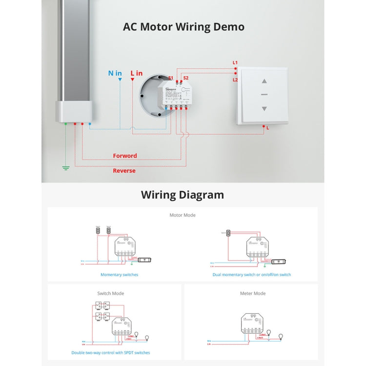 Módulo de interruptor inteligente WiFi con control de dos vías Sonoff DUALR3, DUALR3