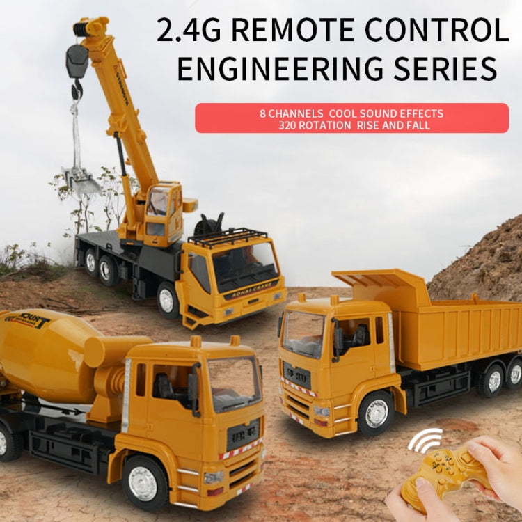 MoFun 2.4G Vehículo de ingeniería de simulación de control remoto de 10 canales, Crane, Dump Truck, Mixer Truck