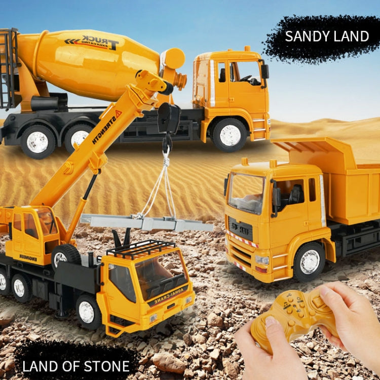 MoFun 2.4G Vehículo de ingeniería de simulación de control remoto de 10 canales, Crane, Dump Truck, Mixer Truck