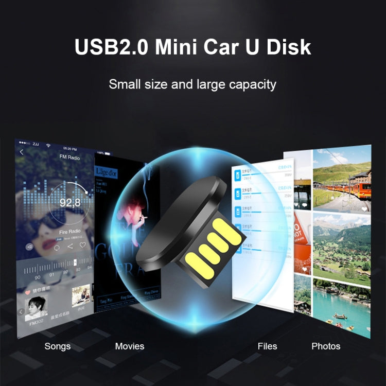 Interfaz USB para automóvil Mini disco U de metal, 16GB, 32GB, 64GB