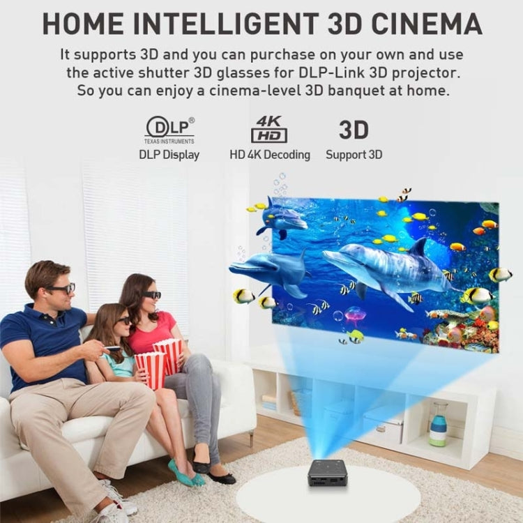 Proyector inteligente P11 854x480 DLP con control remoto por infrarrojos, Android 9.0, 4GB+32GB,, EU Plug, US Plug, UK Plug, AU Plug
