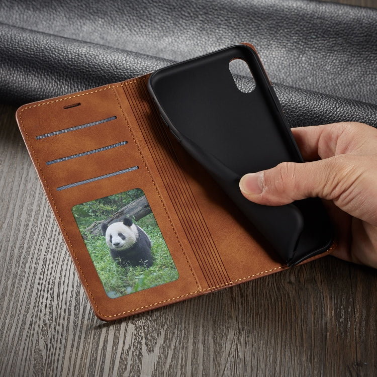 Forwenw Dream Series Oil Edge Fuerte magnetismo Funda de cuero con tapa horizontal con soporte y ranuras para tarjetas y billetera y marco de fotos, For iPhone XS Max, For iPhone XS / X, For Xiaomi Redmi Note 7, For Xiaomi Redmi Note 7 Pro             ...