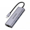 amalink 95121D Type-C / USB-C a RJ45 + 3 puertos USB + PD 3.0 HUB multifunción, 95121D