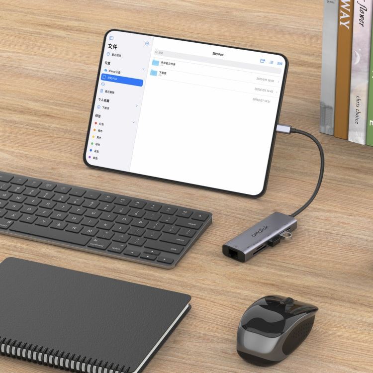 amalink 95122D Type-C / USB-C a RJ45 + 2 puertos USB + PD 3.0 HUB multifunción, 95122D