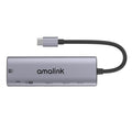 amalink 95126 Type-C / USB-C a Dual HDMI + 2 puertos USB + PD 3.0 HUB multifunción, 95126