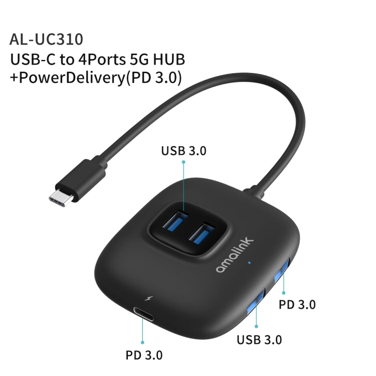 amalink UC310 Type-C / USB-C a HUB multifunción USB de 4 puertos, UC310
