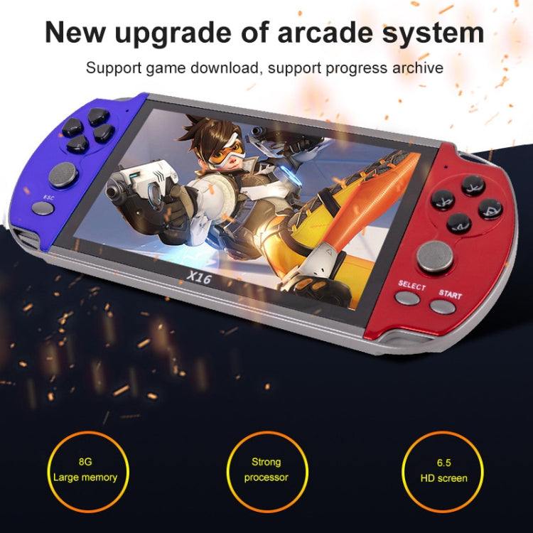 Consola de juegos portátil clásica con pantalla de 6,5 pulgadas X16 con memoria de 8GB, X16 8GB 6.5 inch