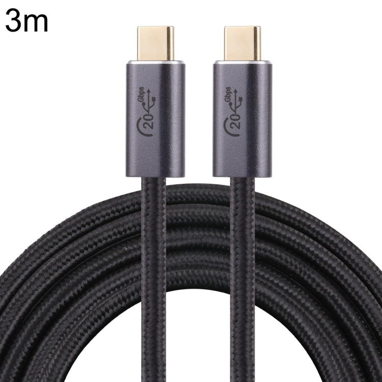 Cable de datos trenzado USB-C/tipo C macho a USB-C/tipo C macho de 20 Gbps, 0.5m, 1m, 1.5m, 2m, 3m