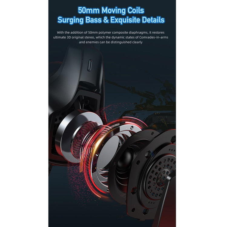 awei GM-1 USB + Auriculares para juegos con luz ambiental de 3,5 mm con micrófono, GM-1
