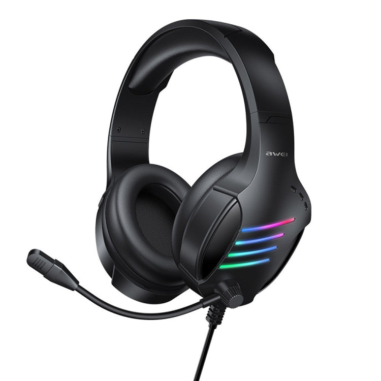 awei GM-5 USB + 3.5mm Ambient Light Gaming Auriculares con cable y micrófono, GM-5