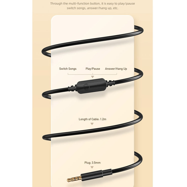 Auriculares estéreo con cable awei GM-6 de 3,5 mm, GM-6(Black), GM-6(White)