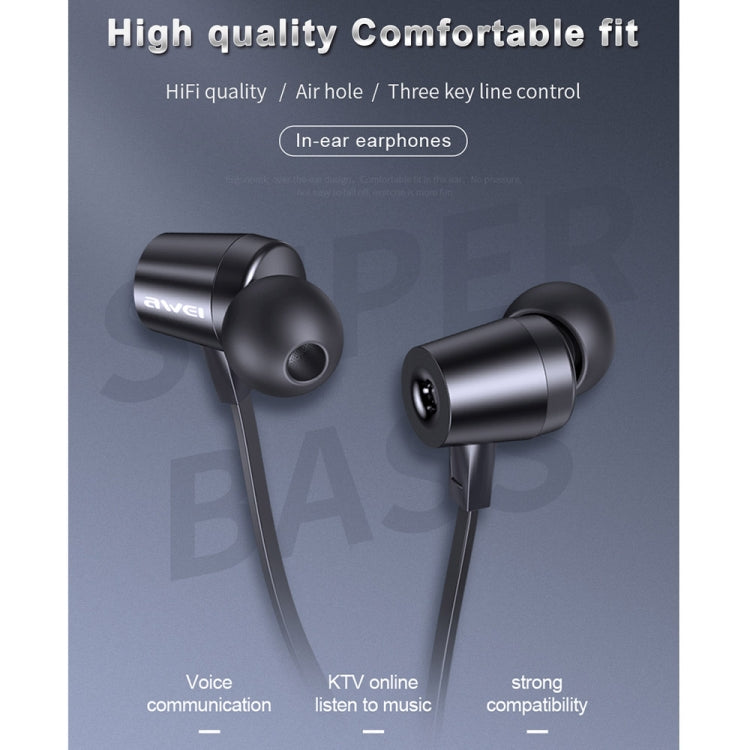 awei L1 Stereo Surround In-ear Auricular con cable, L1(Black), L1(Grey)