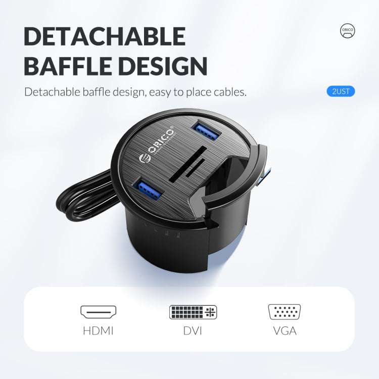 ORICO DESK-4U-BK Concentrador de escritorio multifunción con 4 puertos USB 3.0
