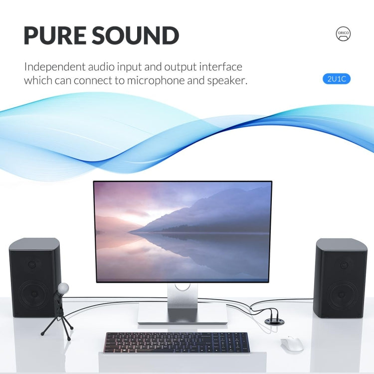 ORICO DESK-4U-BK Concentrador de escritorio multifunción con 4 puertos USB 3.0