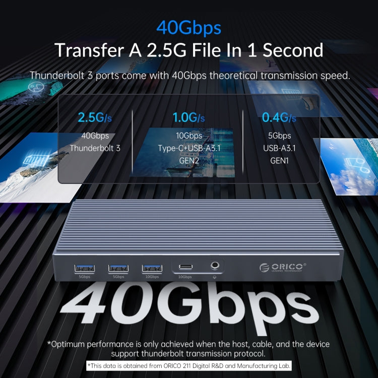 Estación de acoplamiento de doble bahía ORICO TB3-S2 Thunderbolt 3 M.2, TB3-S2