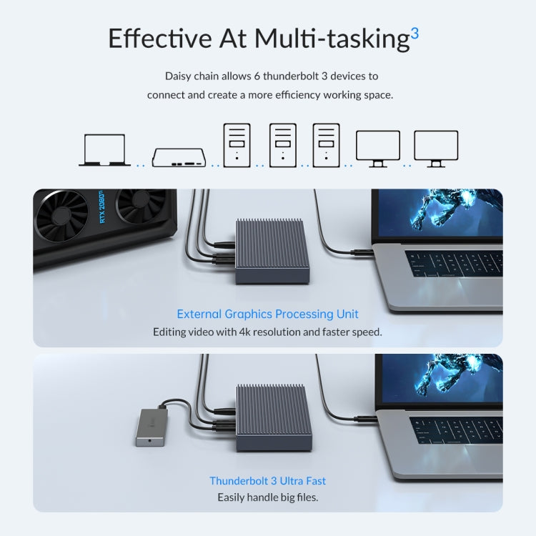 Estación de acoplamiento de doble bahía ORICO TB3-S2 Thunderbolt 3 M.2, TB3-S2