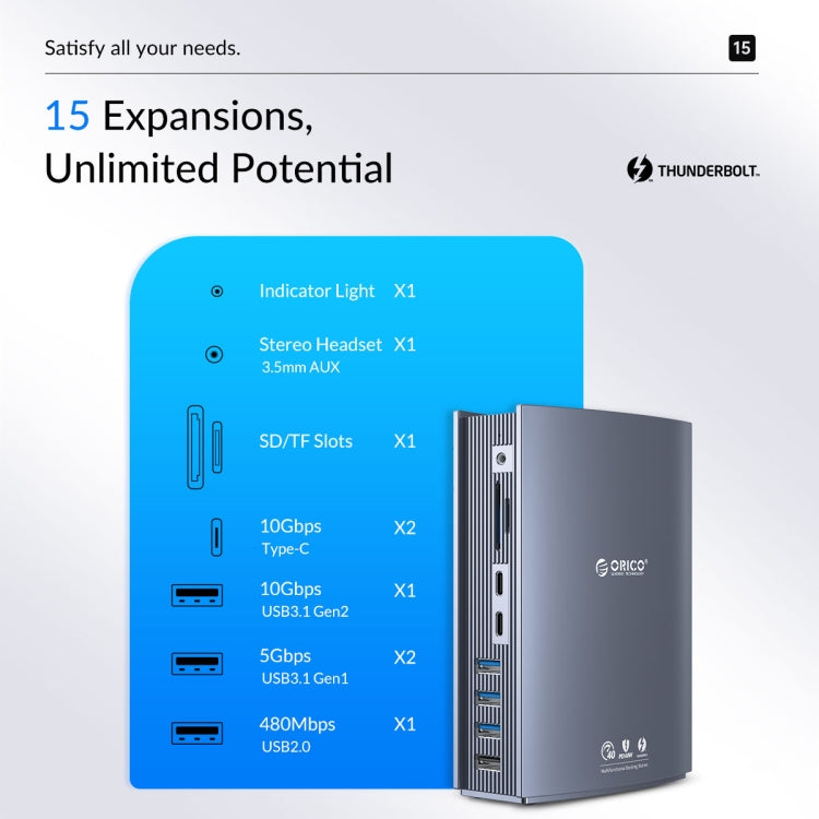 Estación de acoplamiento ORICO TB3-S3 Thunderbolt 3, TB3-S3