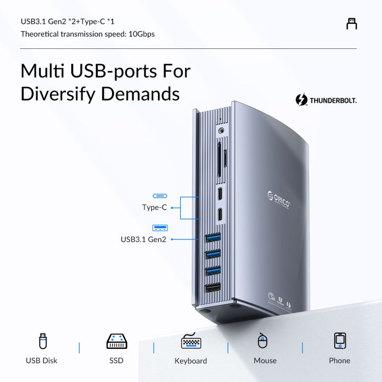 Estación de acoplamiento ORICO TB3-S3 Thunderbolt 3, TB3-S3