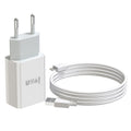 IVON AD-33 2 en 1 2.1A Cargador de viaje con un solo puerto USB + 1 m USB a juego de cables de datos de 8 pines,, EU Plug, US Plug