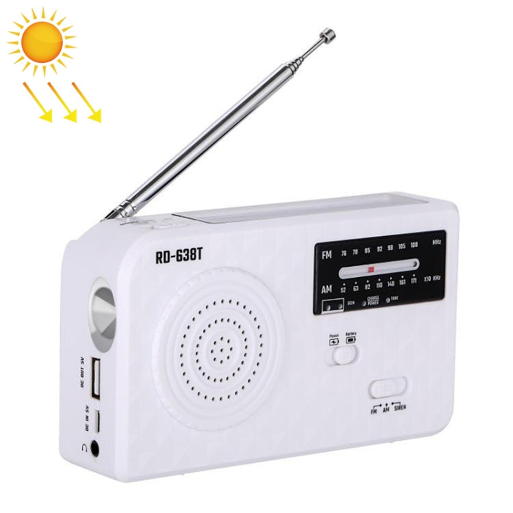 RD-638T Linterna con reproductor de radio AM / FM con energía solar de dos bandas con función de dínamo